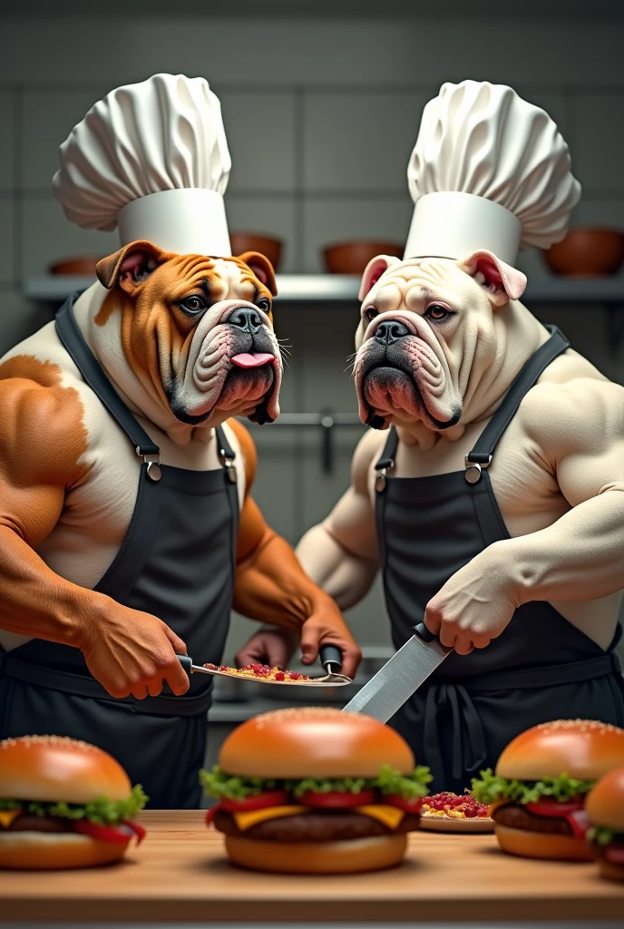 a professional photo of [((((buff Swoledoge)):buff Swoledoge:8], smiling, dog body, eating in a stainless steel bowl with meat and vegetables, cinematic dramatic light, smooth transition, bokeh