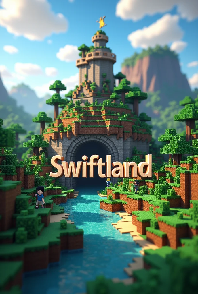 An image of Minecraft that says Swiftland 