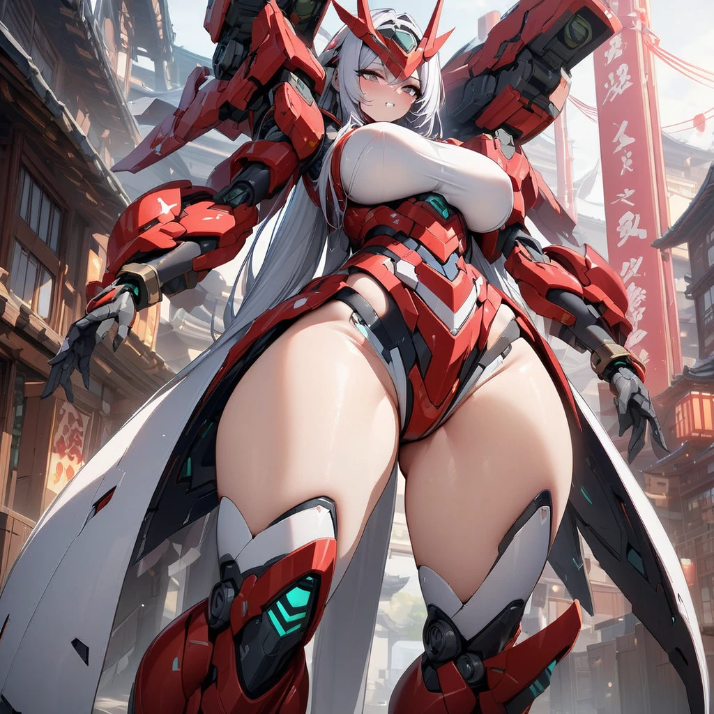 (( best quality)), ((masterpiece)),giant female robot、Japanese style