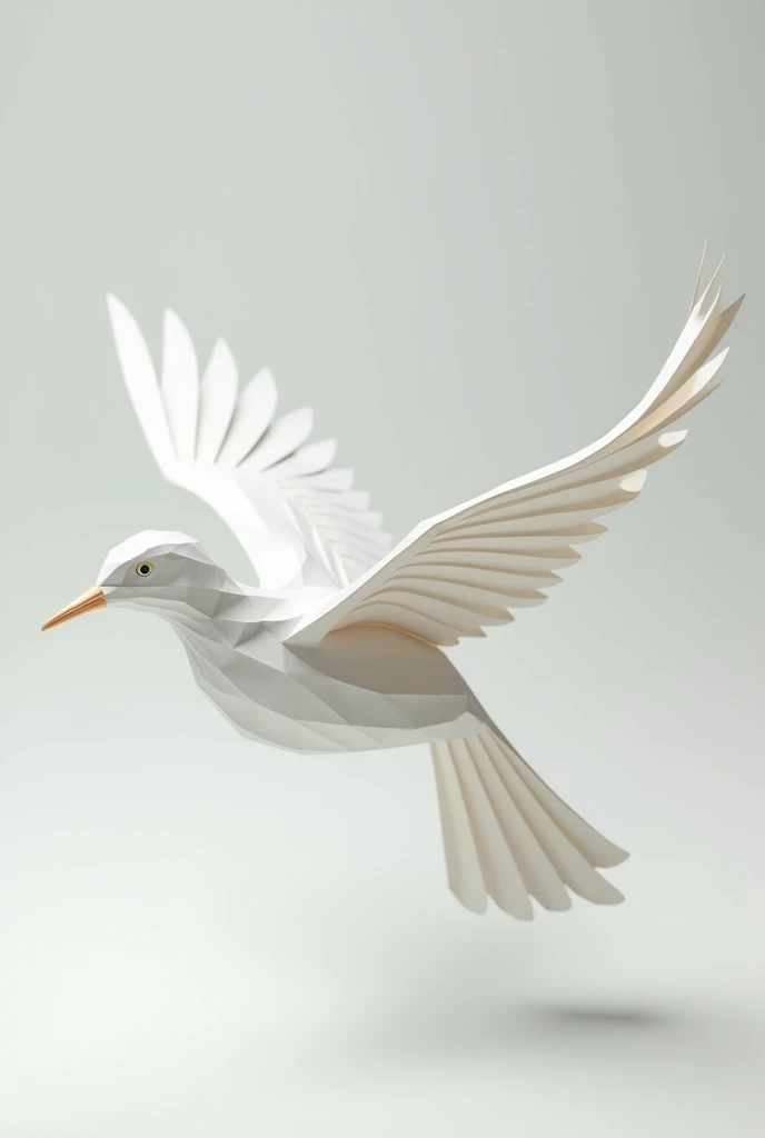 A bird made of paper, designed to look like it is crafted entirely from paper.
