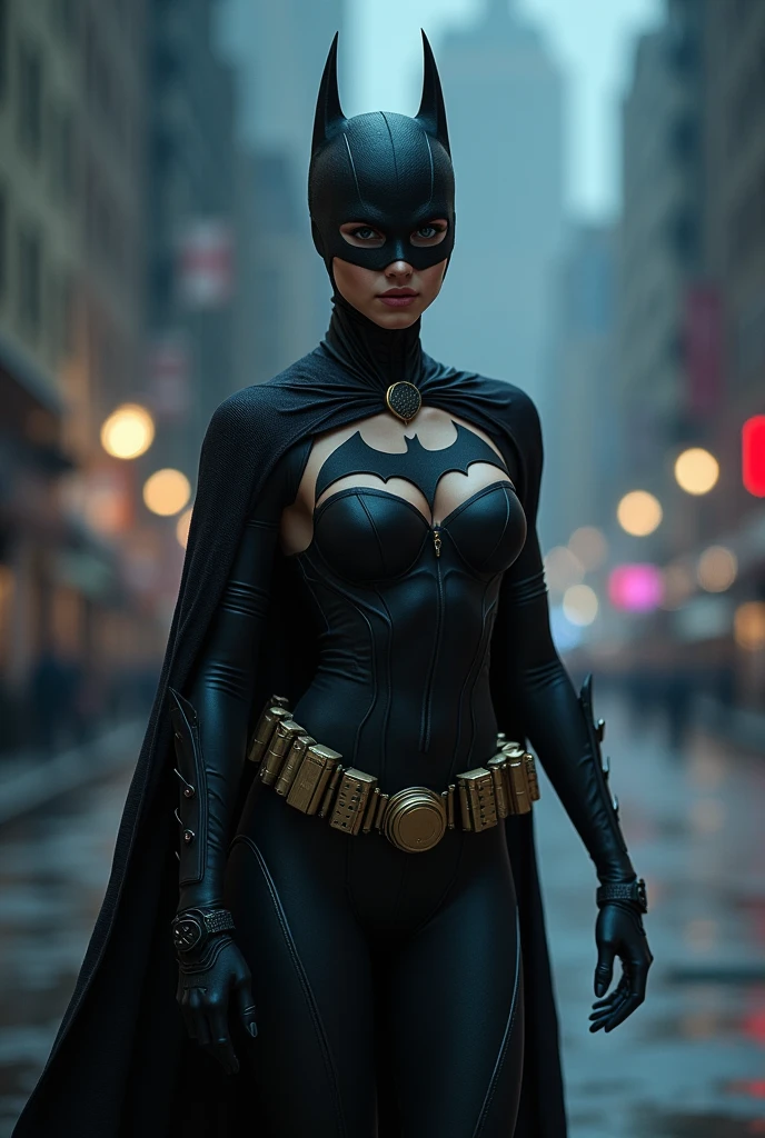 ((masterpiece, highest quality, High resolution, Realistic, born, 8k wallpaper)),((jennifer･Connery:1.4)),A beautiful woman,Delicate depiction, (Huge and stunning goddess shot,From above, Very hot and sexy, Amazing beauty, Perfect balance, Beautiful body, Slim body beauty: 1.4), 夜の街のスカイラインを見下ろす屋上に立つBatman, Gotham city background, nighttime in Gotham city, Gotham city, 映画Batmanから, Gotham city double exposure, Gotham city style, Batmanのフィルムスチル, metropolis filmic Gotham city, サイバーパンクBatman, Batman映画の静止画, Batman映画ではスチルシネマティック, Gotham setting, Batman, Gotham,