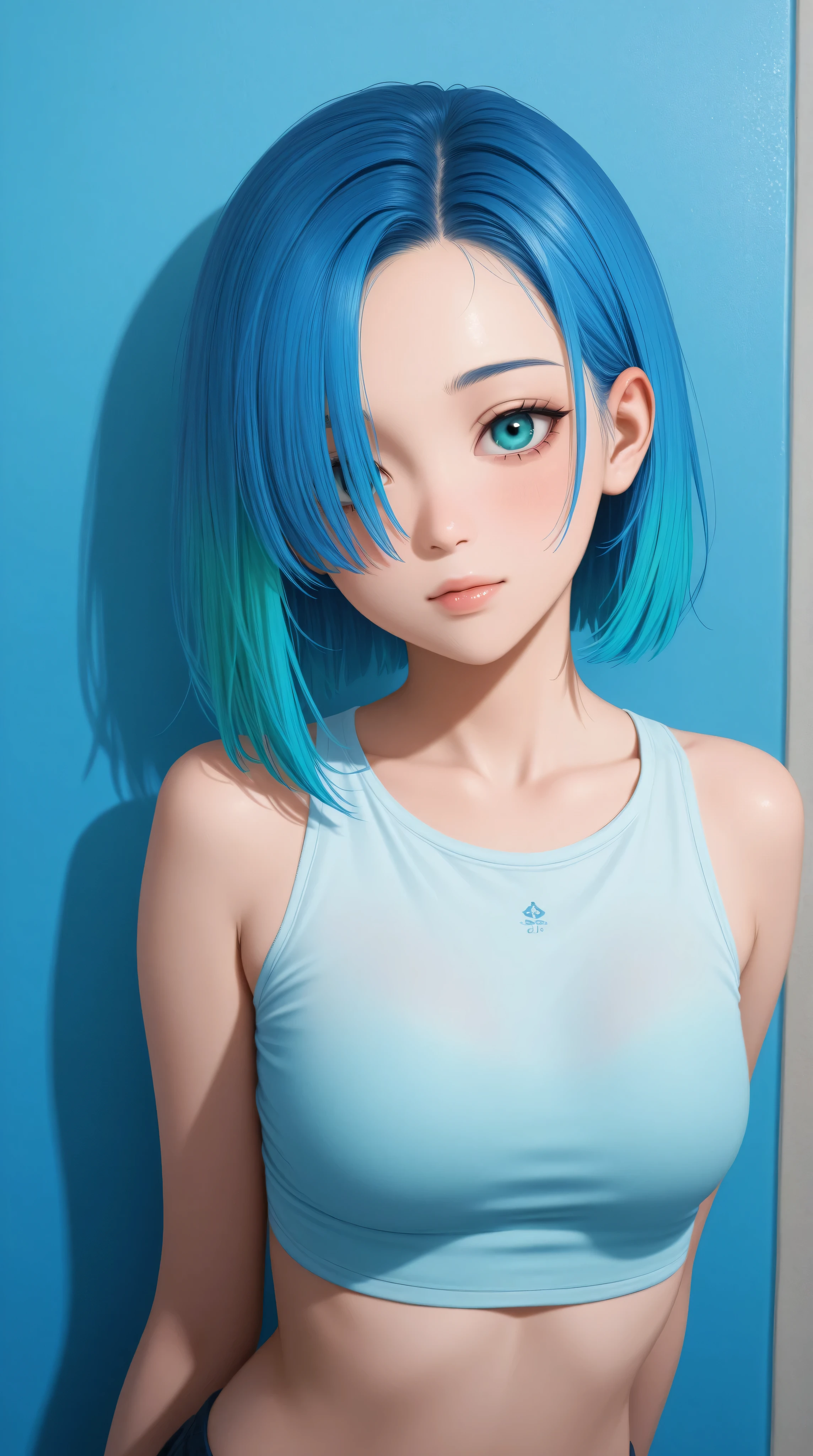 Kizi,Highly detailed, Amazing work,Vitreous luster,((clean backdrop)),In pink,(((blue colors))),green color,red colour,Best quality at best,clean backdrop。distant figures,