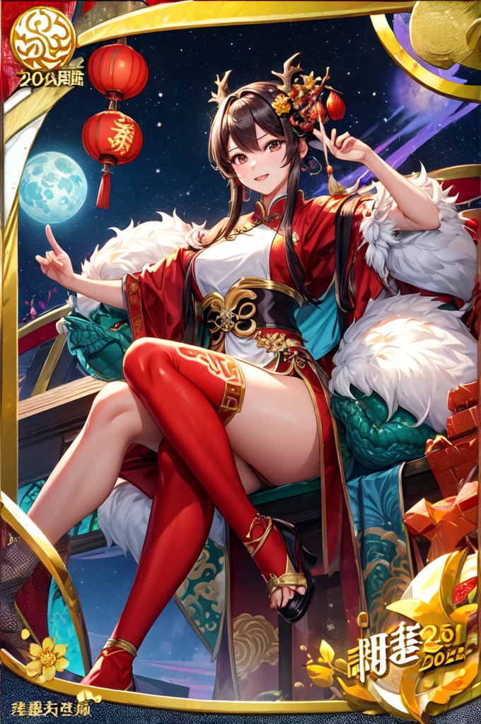 top-quality 8K 1 person 30 generations of beauty Fantastical Brown hair Medium bob Delighted (Bewitching laughter Shyness:1.0) Glamour (Peach-like breasts), ass like a melon (White garter belt stockings:1.0) (Blue qipao dress Gold embroidery Deep slit Sleeveless:1.0) cleavage of the breast (squat with legs open) Chinese-style rooms View from the front