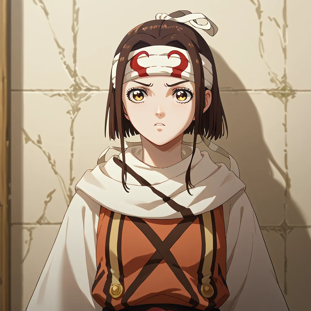 
1 girl  (((((Mumei)))))    (((cowl )))))  (((headband)))  source_, score_9, score_8_up, score_7_up, score_6_up,  BREAK cowl ((((headband on forehead))))  standing next to wall looking ahead looking at viewer accurate clothing of image very detailed of clothing high quality clothing very beautiful girl brown hair gold eyes 