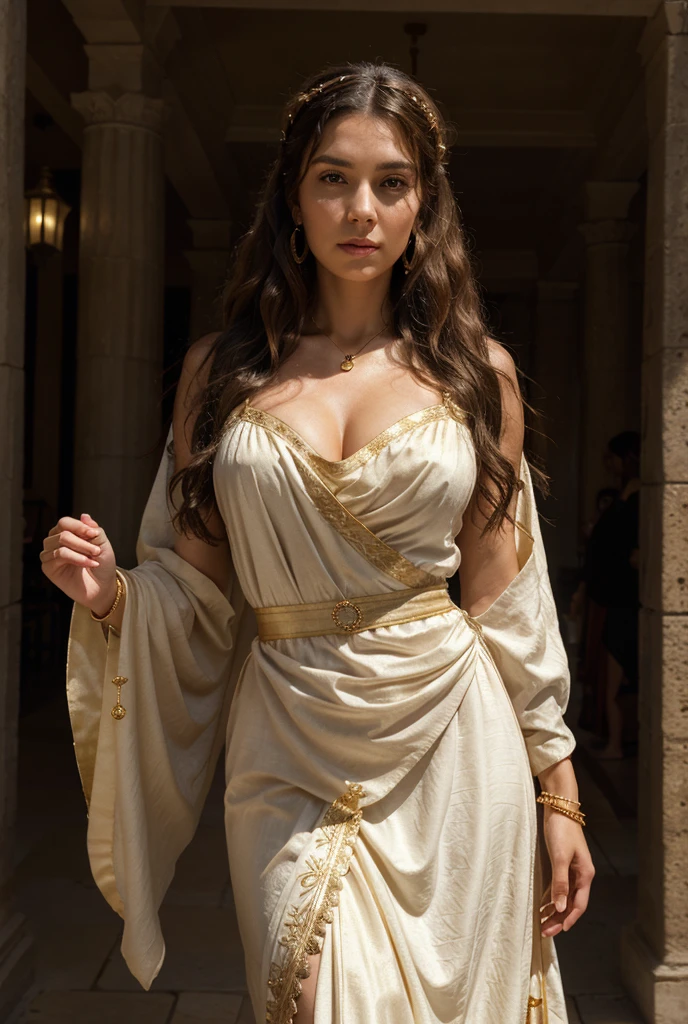(realistic:1.3), finely detailed, quality, rembrandt lighting, (masterpiece:1.2), (photorealistic:1.2), (best quality), (detailed skin:1.3), (intricate details), dramatic, ray tracing, 1girl, french girl, 21 years old, detailed skin texture, (blush:0.5), (goosebumps:0.5), subsurface scattering, smiling, medium breasts, edgJG fashion, long dress, superb embroidery, wearing edgJG_style clothing, (bright sunny day), <lora:edgGalliano:1>