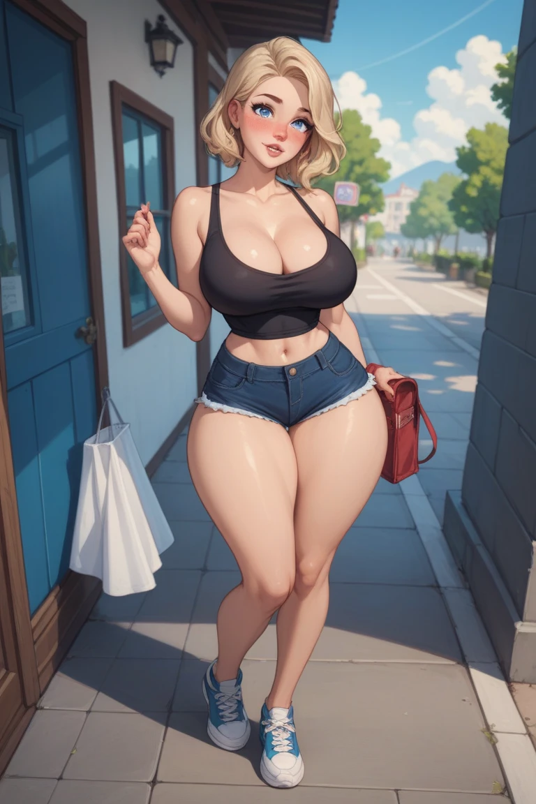 masterpiece, best quality, CG, wallpaper, HDR, high quality, high-definition, worked out, tight thong, leg spreading, open legs, intricate details, topless, pastel, cold lighting, cinematic, setting on a bench, innocent looking, bimbo, smooth skin, uniform skin colour, fabulous, hard, posing, 1girl, perfect skin, (outdoors), beautiful, seductive, erotic, streamlined body, lustrous , full body, huge boobs, ridiculously extra wide hips, huge ass, (thick lips), extremely narrow waist:1.2, micro waist, clean