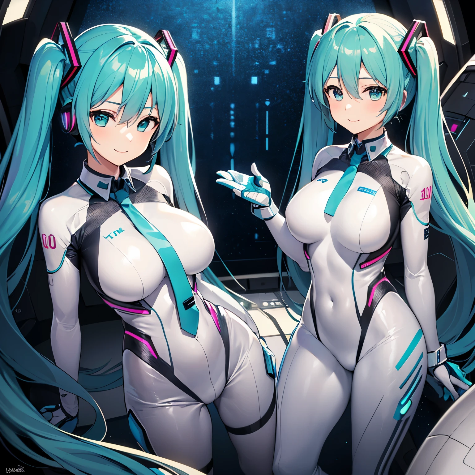 Two anime girls in latex posing for photos, biomechanical oppai, an oppai cyberpunk, Chic, vermillion and cyan, red and cyan, Anime Girls, oppai, cutesexyrobutts, oppai proportions, two beautiful anime girls, Ecchi anime style, Ecchi style,