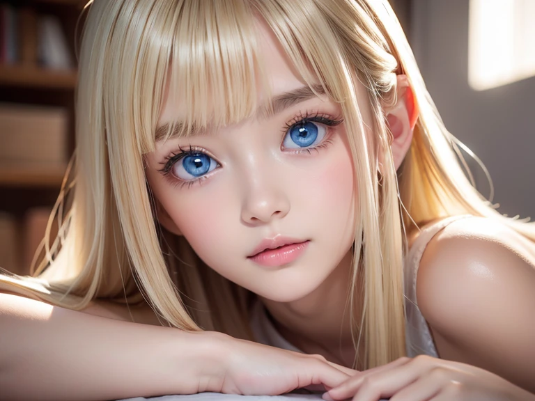 masterpiece, Highest quality, 8k, One Girl, Blowjob Pose、peniasturbate with your legs open、15-year-old girl、Very adorable face、Very adorable face、Bright expression、True Photo Quality、Extraordinary sexy beauty、white, Shiny smooth white skin、ponytail、beautiful bangs、((Smooth, Shiny, Super long, Natural Blonde)),Super long, straight, Silky Hair、Looking into the camera、非常に完璧なかわいいbeautifulセクシーな若い小さな女性、Very perfect beautiful and cute face、beautiful, clear, Big eyes、Bright Blue Eyes、Big and ample breasts、、Japanese Sailor Suit、Pretty face、Small Face Beauty、Gloss Face、Cheek gloss、Sparkling marine blue eyes