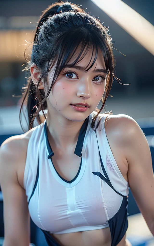 (大きく笑う:1.2),(young woman with stunningly small symmetrical ふace - SeaArt AI