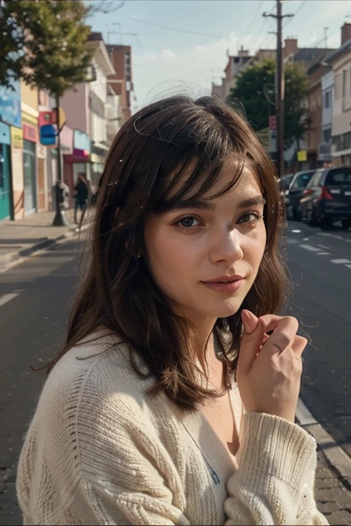 create an instagram looking image of a realistic cute woman