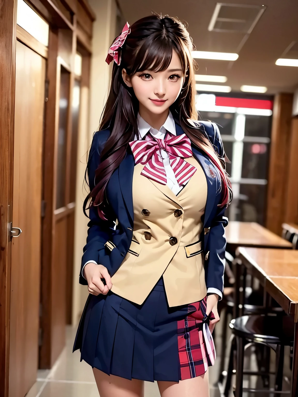 (masterpiece:1.1), (highest quality:1.1), (HDR:1.0), extreme quality,(perfect face, detailed face), (mature female, milf:1), full-face blush, thighs, parted lips, sultry look, aroused, large breasts, big breasts
1girl, nakiri erina, solo, tootsukischool, main thighhighs, <lora:NakiriErinaV10:1>, <lora:hugefaketits1:0.3>