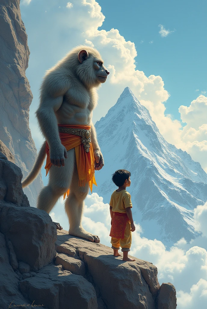create a high quality realistic image, lord Hanuman and a 18 year old teenage boy hugging are Warking with each other, boy is wearing white t-shirt on which his name “SUNDARAM”is written boldly on top, both are emotional, environment is mountain, background is of tree, image should ultra clear, hyper realistic, 4k.
Join Telegram