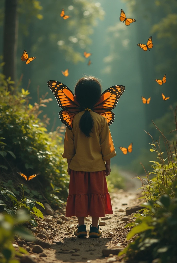 independent picture of india with latter N.put butterfly and cute female child picture