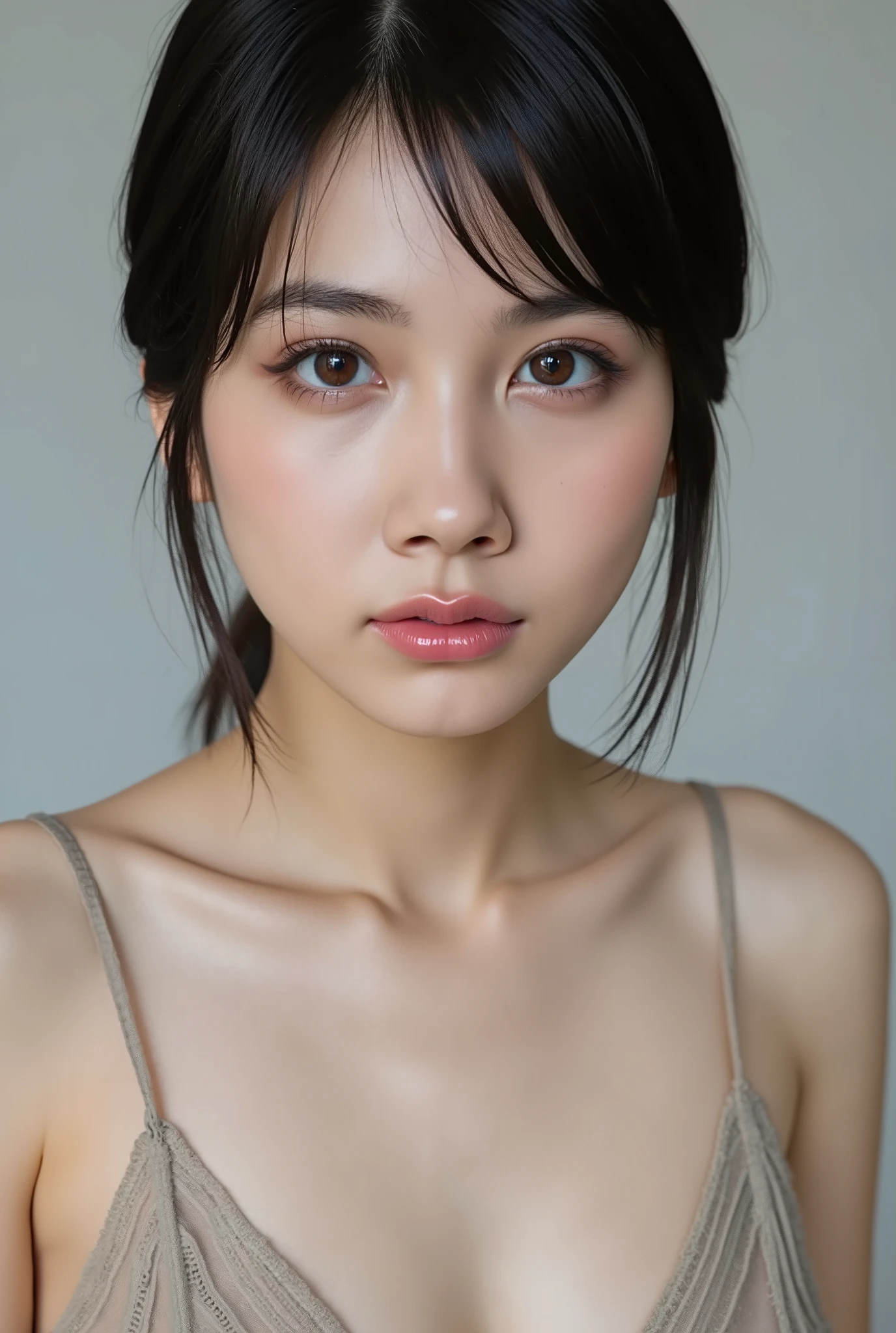 (( petite woman, Voluptuous women, Completely naked, without makeup, black hair)), ( full body portrait , black hair, black hair, short hair , very large breasts, very dark pubic hair), white skin, Glossy pale lips, skinny, Body Type, delicate and charming collarbone , 最 High Quality , RAW photos, realistic, face, とても beautiful, cute, Deep rim , high resolution, 超 Details, Details, Very Details, extremely Details eye and face, Sharp Eye, sharp concentration , Cinema Lighting, masterpiece, 最 High Quality ,16k,8k, beautiful,Get used to it, exquisite,extremely Get used to it, finely Get used to it, High Quality , insanely Get used to it, ultra Get used to it, 超 high resolution, 超 High Quality , beautiful face, Japanese , nsfw,When naked , (Completely naked, cute girl, twin tails :1.6),Cinema Lighting , Detailsな乳首,