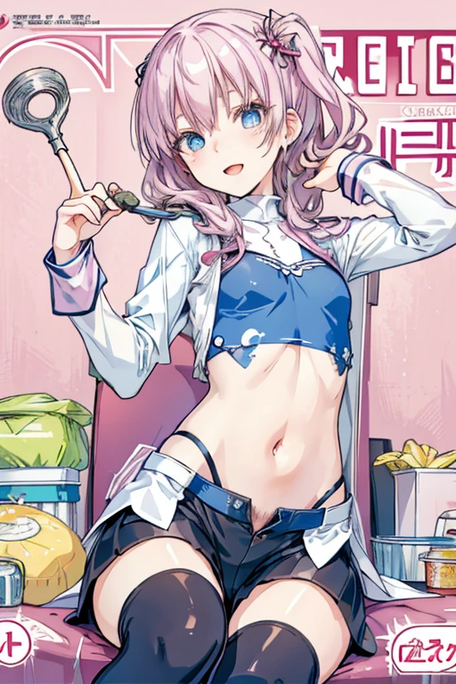 (from below:1.2),(perky chest:1.2), (pointed chest:1.2),(from below:1.2,Best Quality),a girl , platinum color hair、bartender uniform,Purplish blue eyes that dreamers desire, ((Otaku girl)),gloomy, messy hair, hair over eyes, long hair, blushing face,armpits hair, (harf sleeve t-shirt),shorts, sitting on gaming chair, dirty room,playing PC-game,small breasts, skinny,open mouth, (otaku magazine cover:1.3),(with sparkling eyes and a contagious smile),her thin pubic hair:1.2, looking at viewer