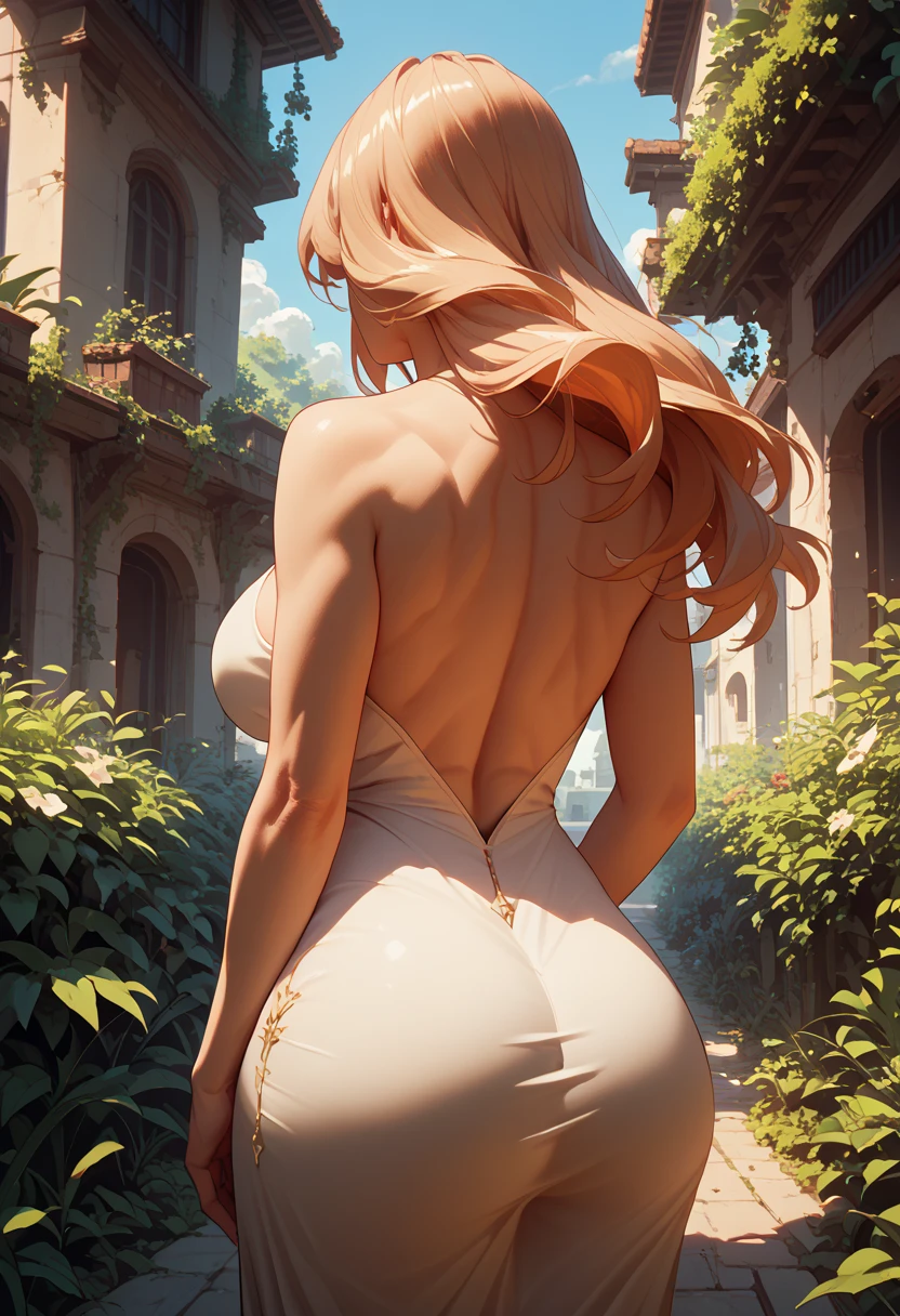 Super detail, illustration,1 girl sexy, super beautiful details face, in beautiful sunset ,winter season,  sexy cute face, lather on body, sexy body, surrounded 7 pastel light, ultra realistic, huge hair:1.6, hair poni, masterpiece, 8k, (golden with red huge long hair:1.3), small breast, detail breast, breast  realistic   :1.3, open legs, long legs, tall body, girl pussy  details:1.3, show her pussy , show her genital, Ass, show back body, down and show