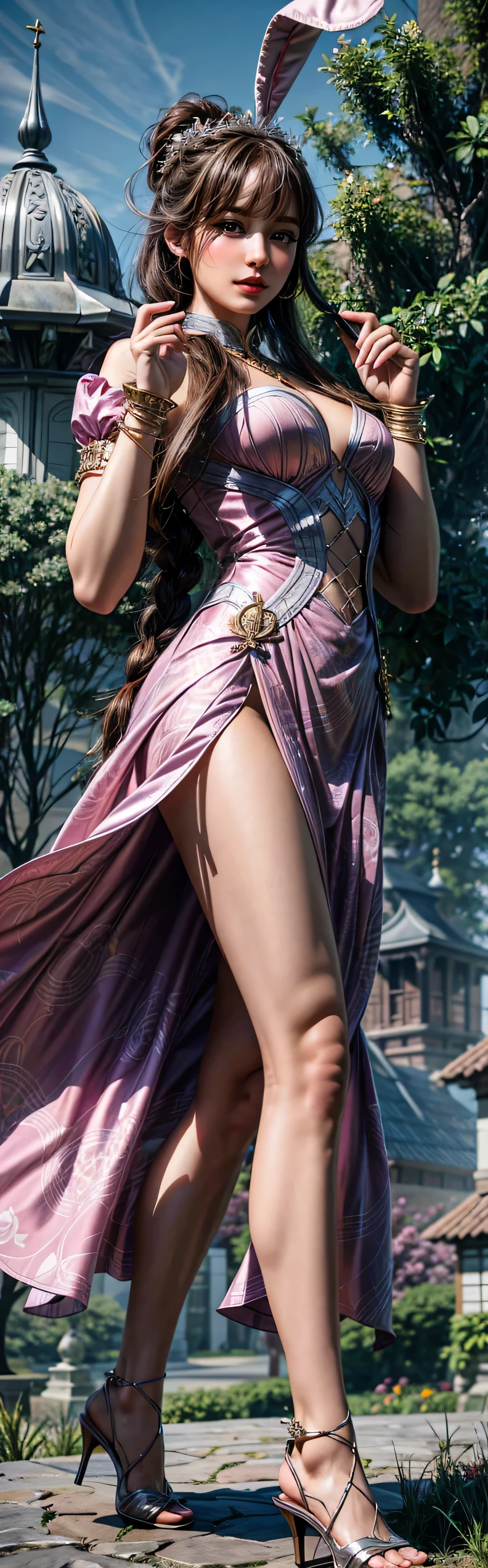 （（top-quality，16k，tmasterpiece：1.3）），（（（Yun Xi））0，Beautiful Women in Perfect Shape：1.3，（（lewd poses）），（（high-heels））），（（Antique long dress））