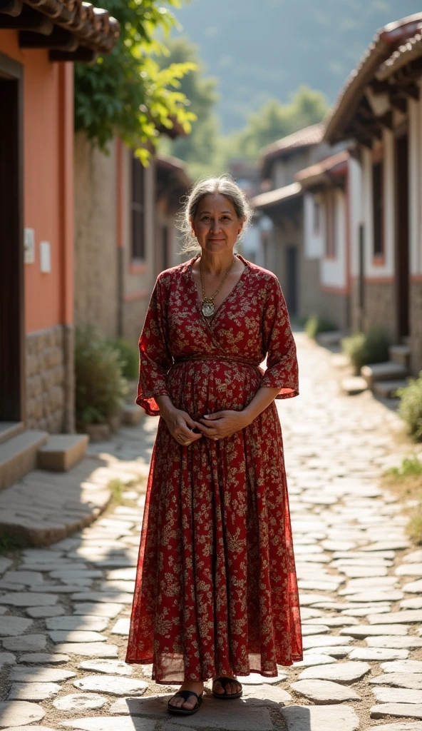Beautiful 65 year old grandmother, mulher idosa de cabelos brancos, with her back to the camera showing a huge ass, cintura muito fina, quadril largo, beautiful grandmother, linda velha, night and urban scenery with bokeh and flares on camera

