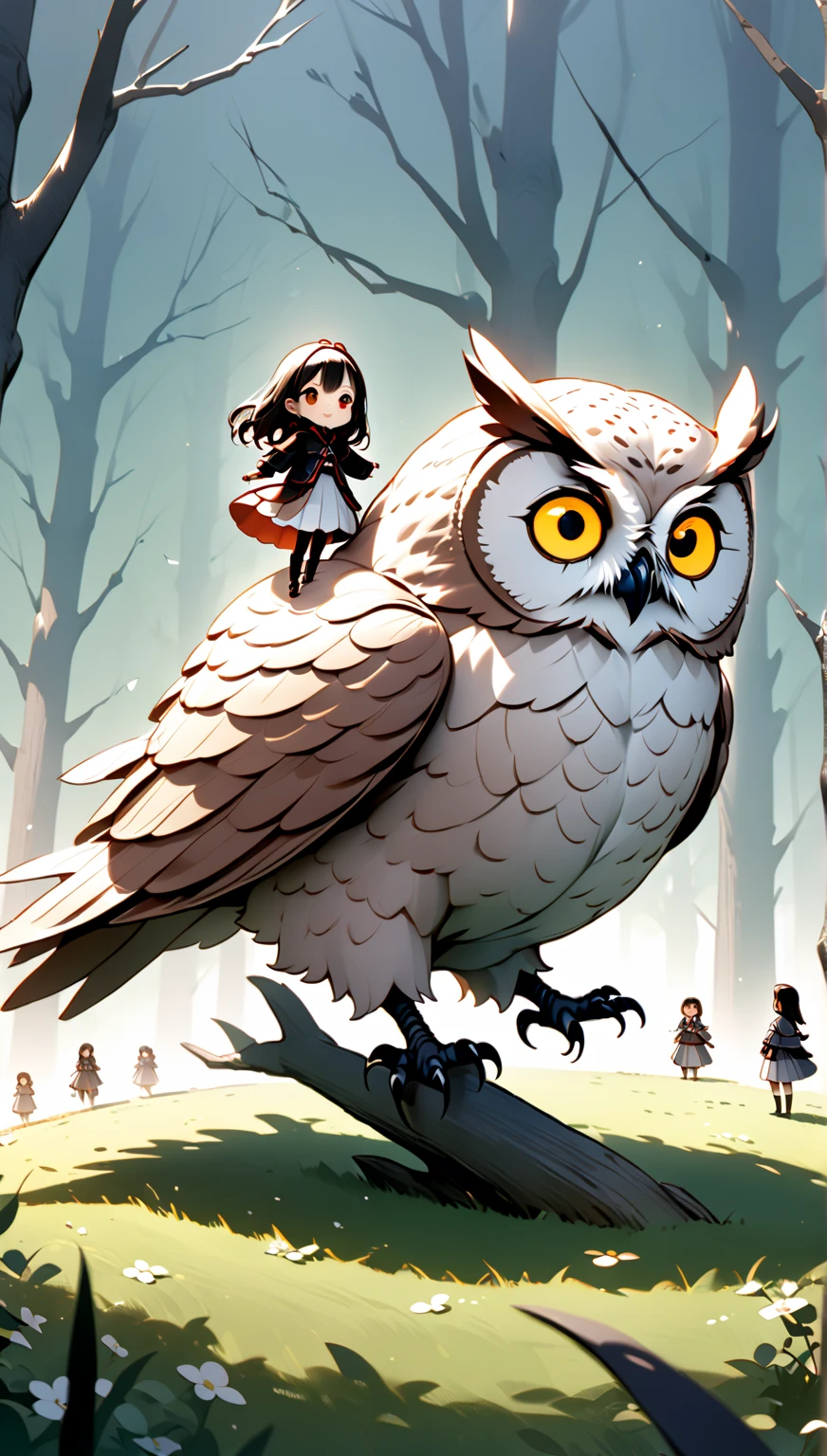  GIRL RIDING A GIANT OWL , Hzk,   Ultra Miniature Girl  , 