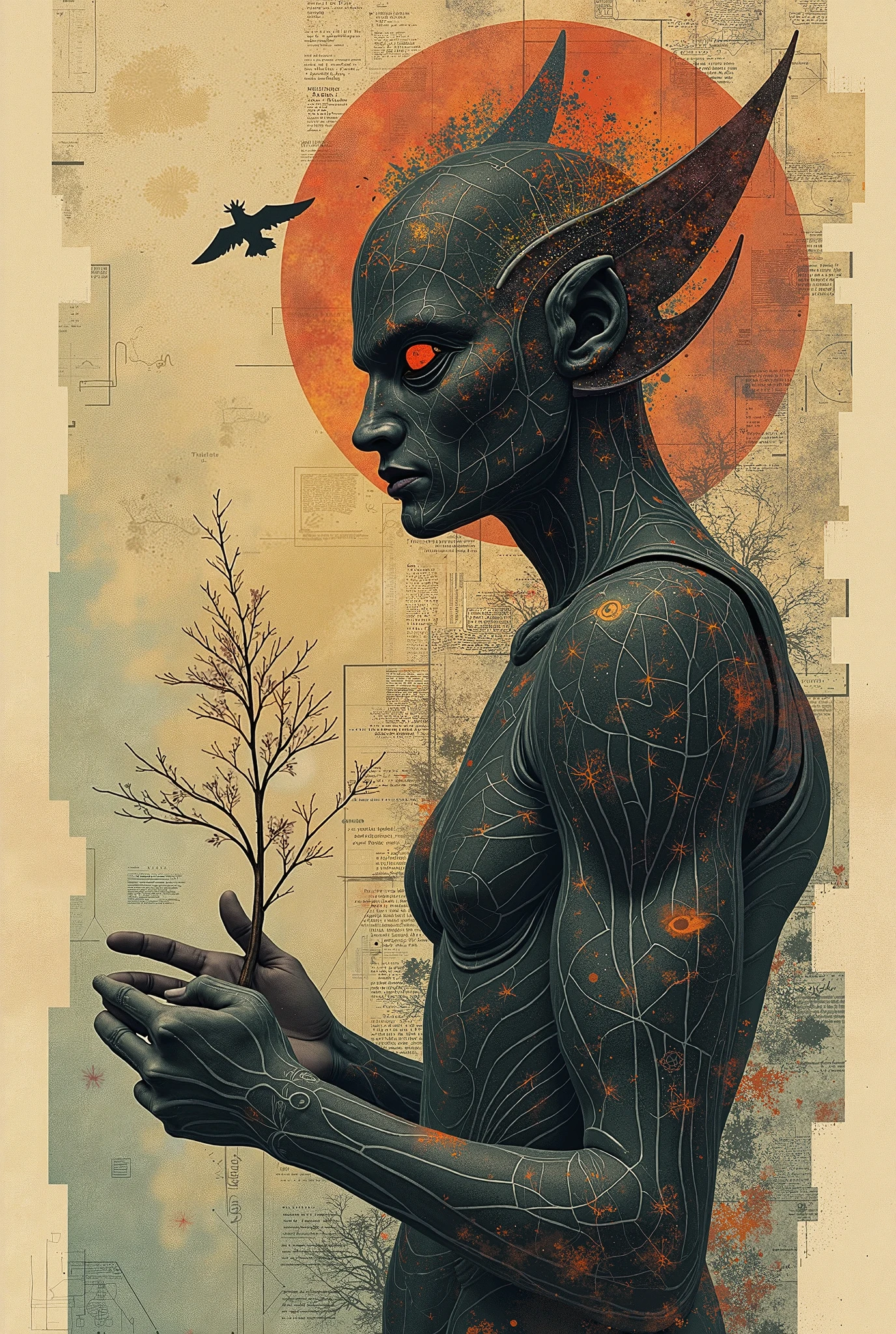 by Zdzislaw Beksinski and Greg Tocchini, (neo-pop, masterful, beautiful:1.4), poster art, bold lines, hyper detailed, expressive, award winning, (otherworldly creature:1.4), (intricate details, masterpiece, best quality:1.4),
looking at viewer, dynamic pose, wide angle view,
<lora:add-detail-xl:1> <lora:xl_more_art-full_v1:0.5> <lora:NicolaSamori:0.5> in the style of nicola samori <lora:looking_at_viewer:2>
