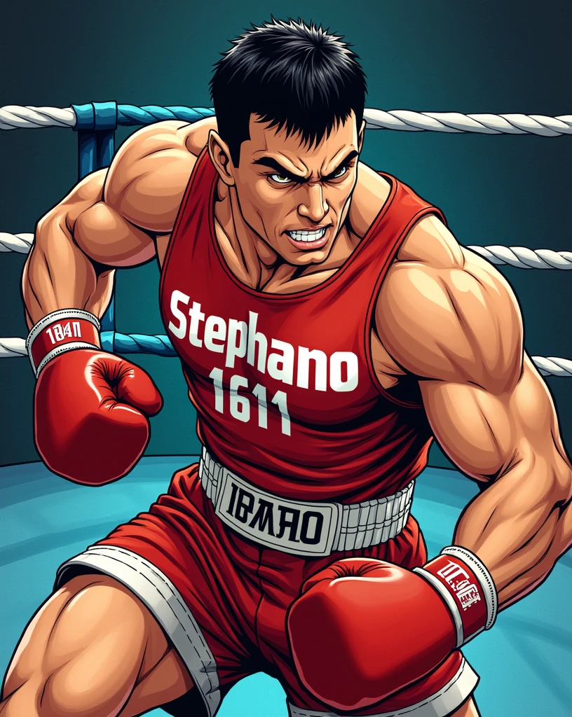 (Masterpiece, High Quality, Boxing Match, Realistic Render, Dynamic Lighting, Dramatic Shadows, Detailed Textures, Muscular Bodies, Boxing Gloves, Sweat Droplets, Intense Expression, Cross-Counter, In the Ring, Detailed Background, Crowd Cheering, Ringside Seats)
A masterpiece, in high quality, presents a riveting boxing match. The detailed textures of the boxers' muscular bodies gleam under the dynamic lighting, their determined expressions etched in every line. Sweat drips from their brows, and the sound of punches resonates through the detailed background.
The first boxer
