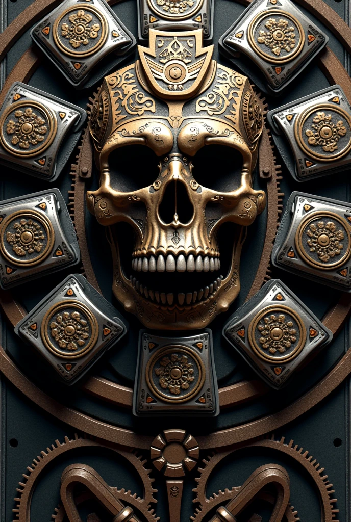 Scull halo, metal bands around the head, hoop, concept art, 4k