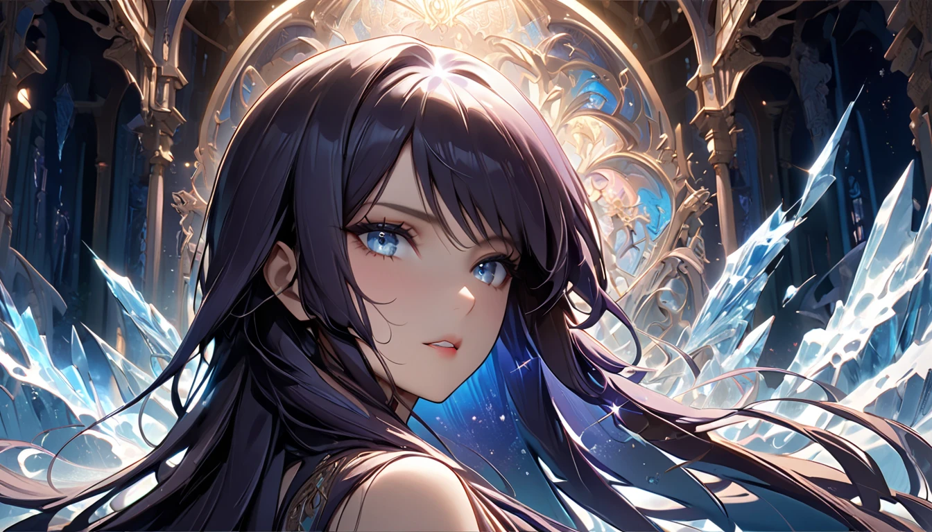 Highest quality, 8k, 4K, High resolution, High Contrast,1girl,only,Beautiful dark brown hair,Straight Long Hair,(Beautifully detailed face),Blue, clear eyes,Upper Eye,She has big breasts,20generation, Happy, smile, Being with the owl, Clear skies