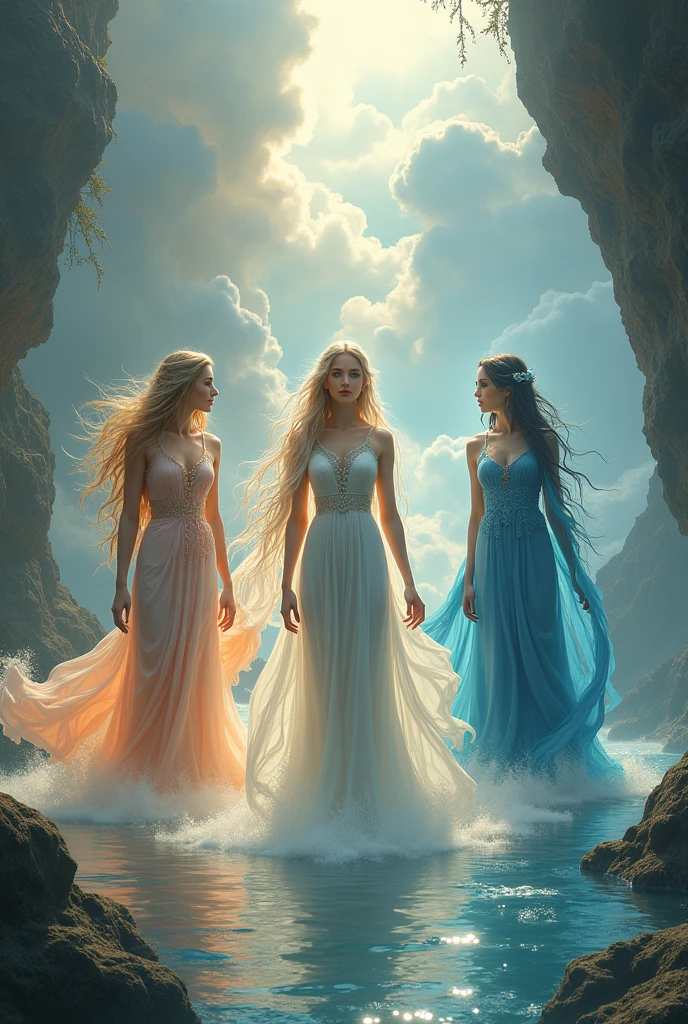 "A full-body shot of a realistic fairytale scene in a beautiful magical forrest, bathed in moonlight."Beautiful blue hue colour pallette." "A fairy queen1 and 4 with realistic striking big blue eyes with eye makeup and a serious, direct gaze at the camera with golden extra long hair and perfect shaped pearly white teeth and pursed lips, dancing and swirling around." " A Fairy queen2 with golden-brown long curly hair in a thin light blue dress is dancing with arms up in the air." "Twirling and dancing fairy princess with a long white hair in a sheer golden wet transparent dress outfit, big breasts, thin waist, big butt, looks provocative" "Fairy princesse2 and 5 dancing and jumping splits" "The lighting is natural and bright, highlighting their features and casting a soft glow around their hair, creating a high-contrast effect that emphasizes the subject's presence. " "A white rapid is just there" "butterflies everywhere". The realistic scene includes a strikingly beautiful fairy queens and a princesse in a beautiful and magical forrest palace. "The vast environment paints a magical but ritual admosphere". # Configuration settings clip_guidance_scale = 20 # High adherence to the detailed prompt, emphasizing facial features hr_scale = 2.0 # High resolution to capture intricate details in the hair and face. hr scale =2.0 # Perfect human female body. Best hands 1:1, super realistic hair 1:1, hyper realistic eyes 1:1, extra detailed delicate moist skin, most detaled and realistic face 1:1. #A realistic stage with thorough details and clear focus on the queens.
