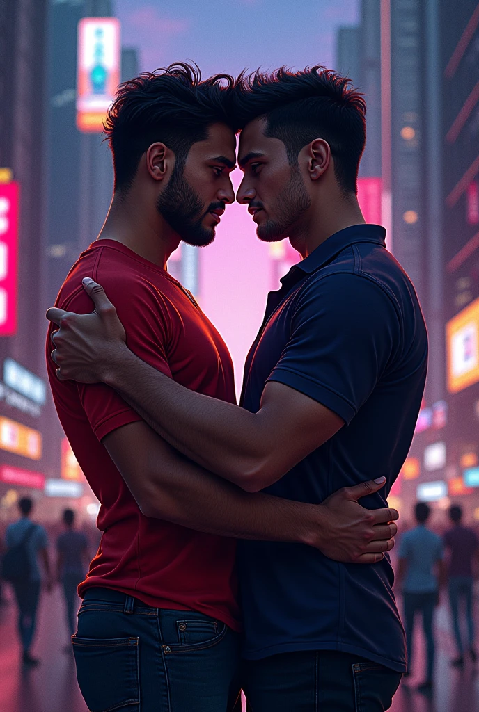 Enemies to lovers drunk kiss against the wall between two guys
