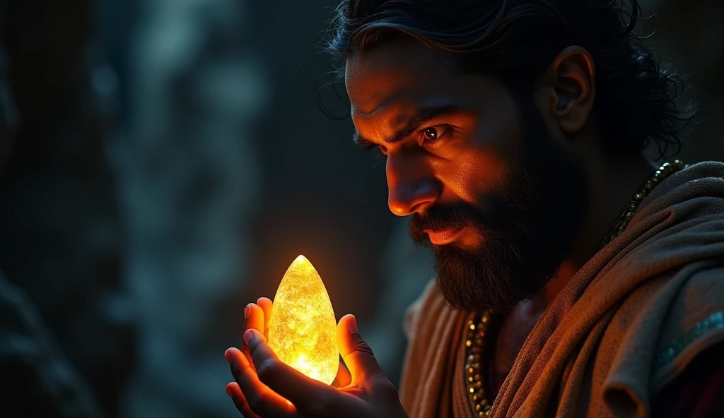 A sensual philosopher stands in a surreal, abstract environment, holding a glowing, symbolic orb representing his personal power. He is dressed in classic tunics, slightly transparent, subtly revealing his shoulder and part of his defined chest. His expression is conflicted, but his eyes have a magnetic allure, as if trying to draw in the viewer. The background is filled with dark clouds and shifting colors, symbolizing confusion and loss of control, while the philosopher maintains a seductive presence. Shot with a Canon EOS R5, Sigma 50mm f/1.4 DG HSM Art Lens, 135mm+ lens. Rendered in 8K resolution, cinematic detail, Octane render, capturing the sensuality and tension of the moment.