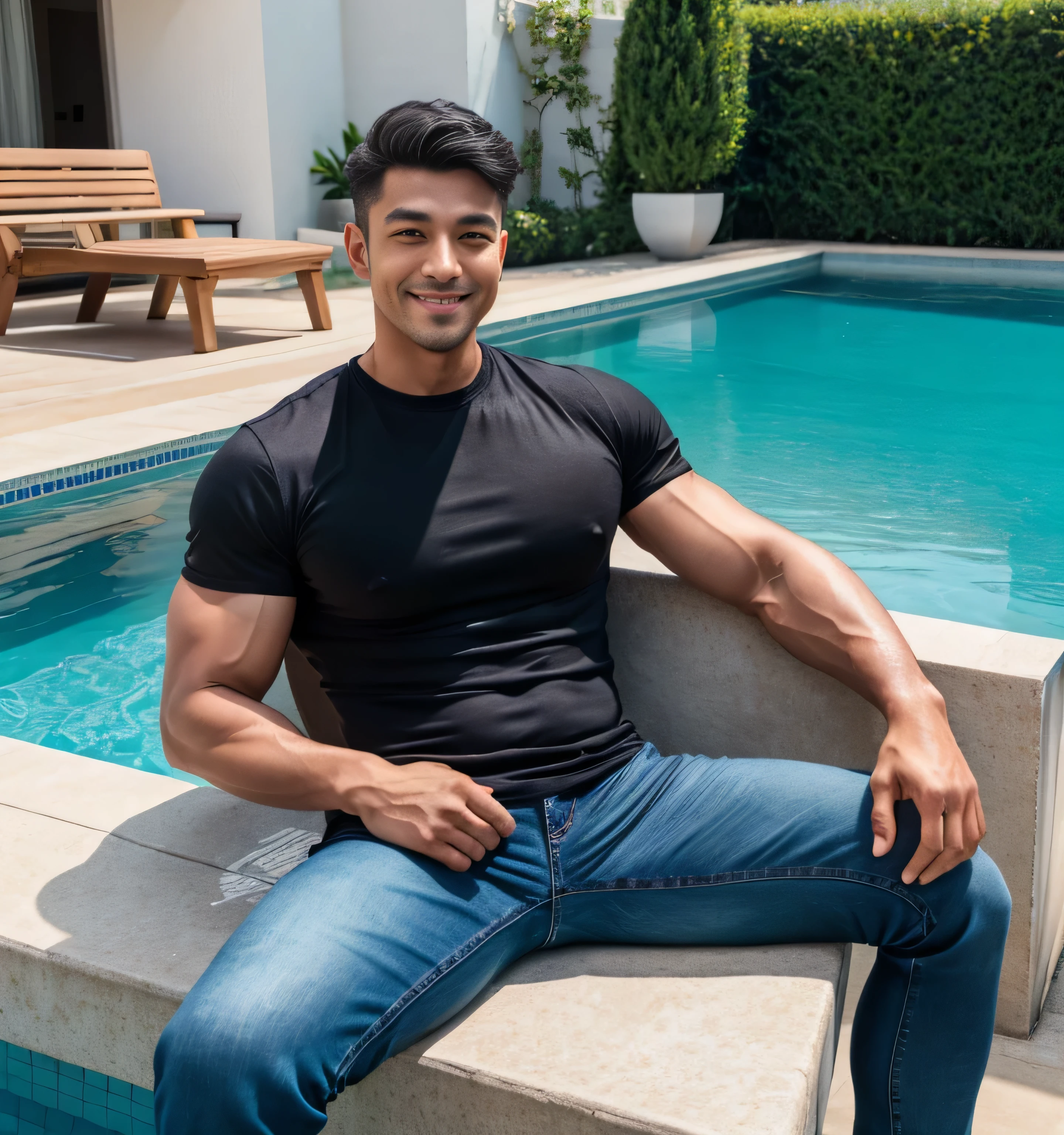 Muscular body,raal body,real face