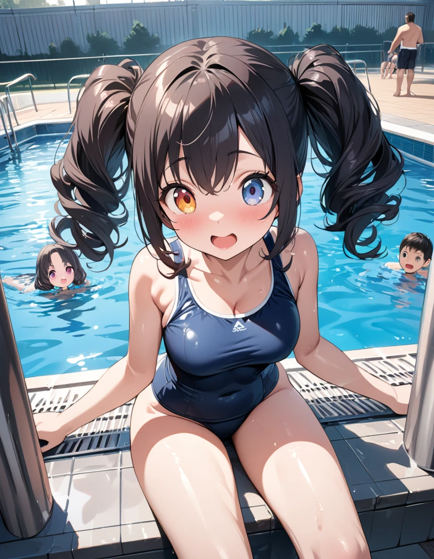 ((Highest quality, 16K, masterpiece: 1.3)), ((Small Chest、10 year old girl:1.5、Small Head)), Beautiful Woman with perfection Figure: 1.4, Slim abs: 1.2, ((Beautiful glossy brown hair)), ((small: 1.4)), ((K-POPアイドル: 1.3)), ((Twin tails))、((stop temporarily)), ((Fascinating)), ((Pink small beautiful nipples)), (((excessive cum on body)))、(((((frontage)))))、(((Spread your legs)))、(((Split))), ((pool))、Ultra-realistic 16K cg, perfection Face, perfection, Clean Solo, (blush: 0.5),masterpiece, Professional artwork, Famous works of art, Smile gently, A big smile, Beautiful Eyes, ruddy skin, Perfection fingers, Beautiful Hands, Depth of written boundary, Realistic: 1.3, (Cinematic composition: 1.3), (HDR: 0.1), Accent lighting, naked, athletic body shape, Legs apart, Raising his leg, double eyelid, eye contact, Nipples, whole body:1.5、(((vaginale,sex:1.8)))、(((lying、man touch clitoris、grabbing another man’s breast:1.8、Lots of naked men:1.8、Super intense orgy:1.9)))。