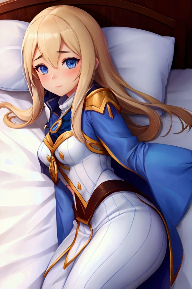 masterpiece, highres, soldier,white cape, bodysuit, laurel wreath, elementals, two-tone hair,