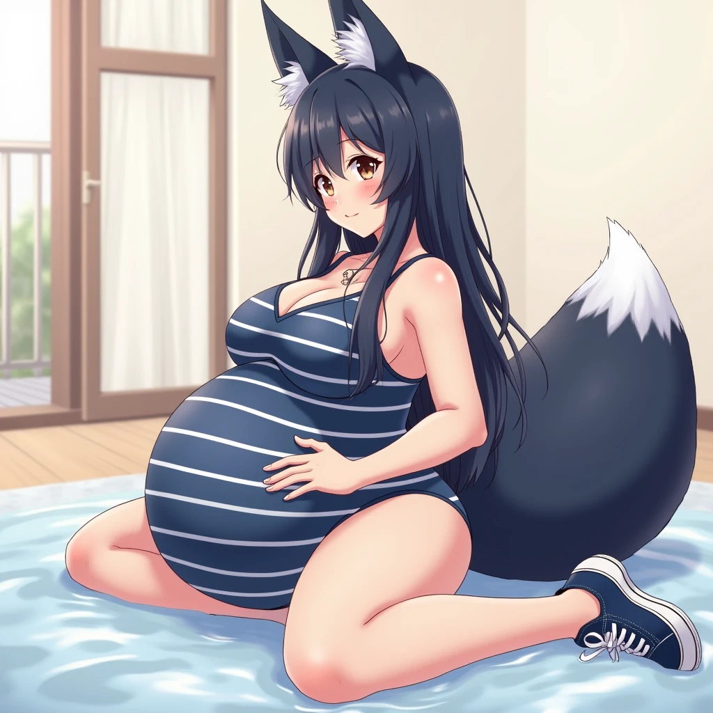 pregnant with many girls, Have cat ears,Pregnant, birth, work、A belly so huge that it can't exist in reality、Belly on the verge of bursting、Looks very painful、small face、Giant belly、Big belly、、masterpiece、embarrassed look、Are fat、Belly bigger than body、Exposed