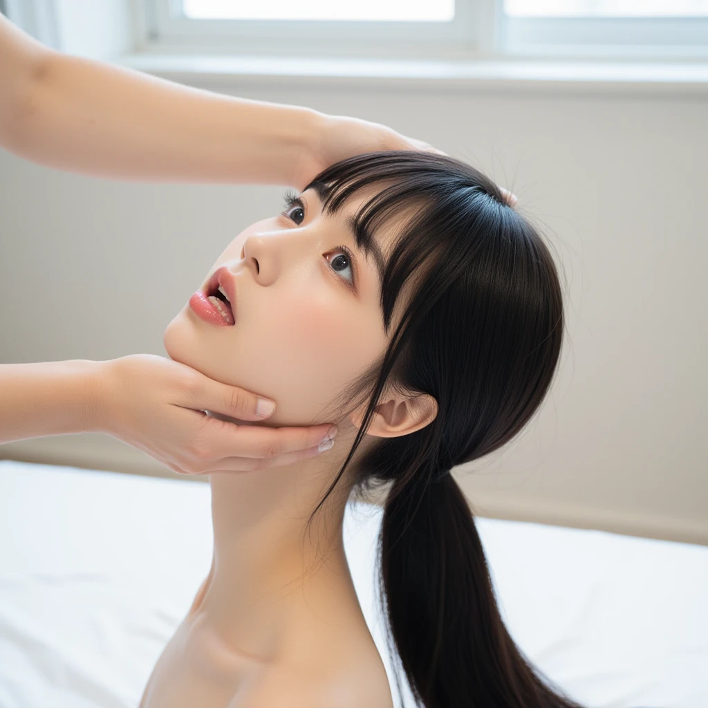 Woman receiving oil massage