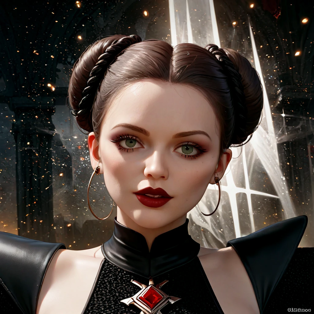 (Best Quality, Masterpiece:1.4), (Realism:1.2), (Realisitc:1.2), (Absurdres:1.2), (photorealistic:1.3), 1girl,Realistic Skin,Solo,( Very Big Eyes,beautiful detailed eyes, symmetric eyes), Hornet_HK, red cloak, black body, hornet, furry female, anthro, portrait, close-up, red cloak, solo, (best quality), (detailed dark cave background:1.2), dramatic lighting, looking at viewer, medium breasts, hand on hip, flat colors, <lora:HerrscherAGGA2023_Hornet_V1:0.8>