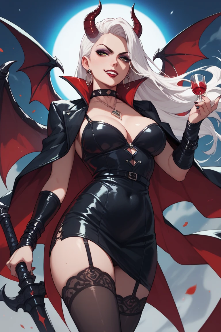 gran calidad ++ Extremely detailed high resolution, very aesthetic, ojos expresivos, (((Cara perfecta))), (((face symmetrical))), ((good anatomy)), (((manos perfectas))), (((8k))), UHD, Fondo de pantalla HD, (((alta calidra detallada, (((1girl))), (((Morgan Le Fay))), ((((smile)))), (((Milficación))), (((hembra maduchos gigantescos))), (((hombros estrechos))), (((pechos grandes))), (((cintura estrecha))), (((usando un atuendo de Santa Claus con+sosteniendo una bolsa de regalo))), Dedos detallados, Dedos precisos, Manos no antinaturales, strange eye, ojos rojos, escote, colas gemelas de pelo negro,