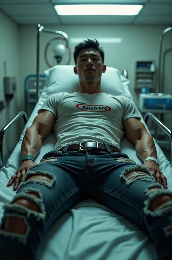 He breaks all four petas and is being taken to the hospital