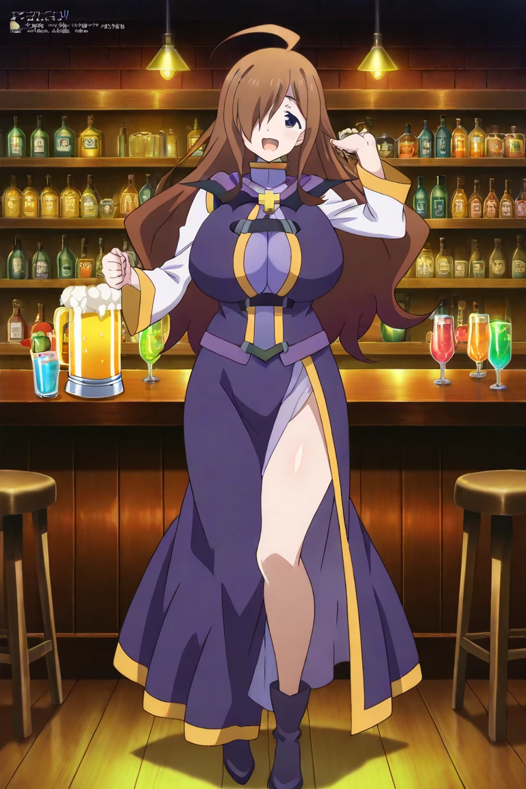 1girl,wiz,konosuba , dress, party , happy, sexy poses, fantasy bar
 ,  Prompt: (huge gigantic super mega hyper:1.4),(biggest round giant massive :1.4), (only one women), source_anime,masterpiece,best quality,highres,absurdres,official art,official style,source_anime,anime screencap,anime coloring,megami magazine,anime,animated,explicit, shiny skin,hot