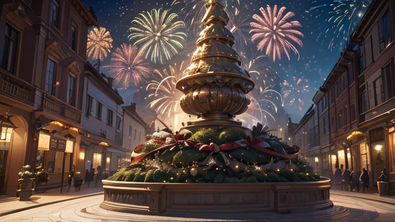 8K resolution, masterpiece, Highest quality, best quality, (  Highly Detailed CG Unity 8k Wallpaper ), ( best quality),  Hi-Res RAW Color Art,  animation,Sculpture, (((Ultra-detailed and elegant))), Magical atmosphere, Texture, depth of field, HYPER DETAILS ,   illustration, Christmas, new year