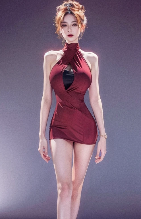 emma stone as a mid 40s milf hugging emma stone as a mid 40s milf with each with asymmetrical skimpy clothes and looking at viewer while posing with seductive eyes, wearing high heels, holding hands