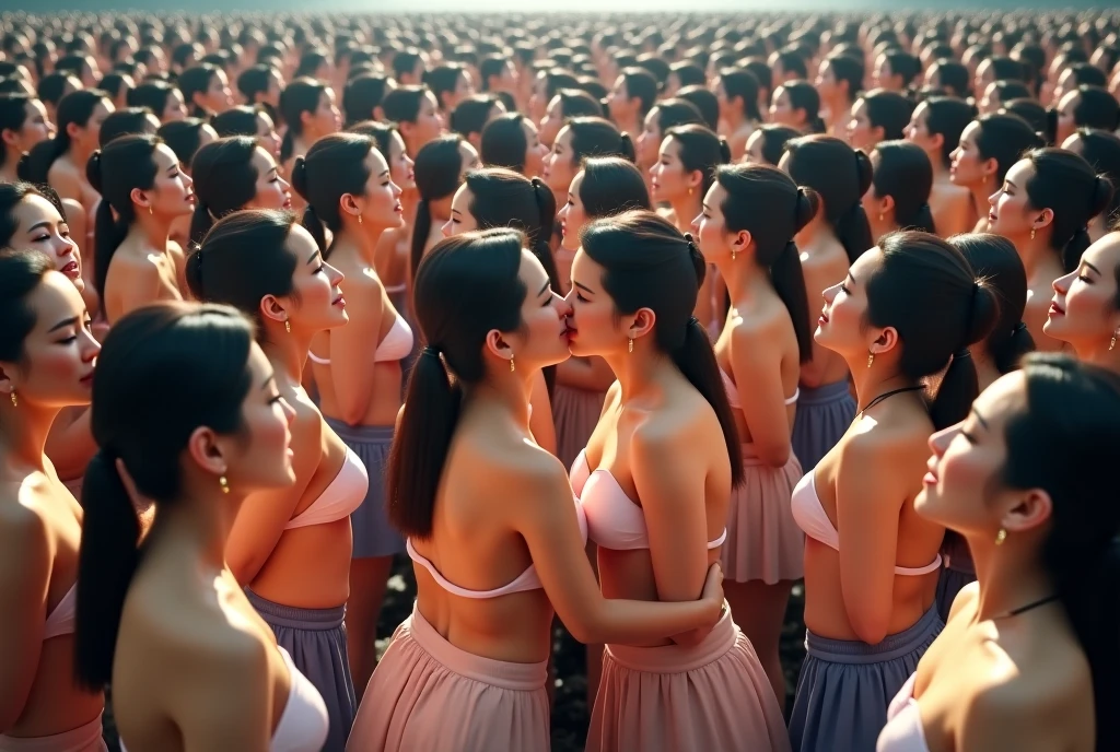 (((((Japanese Clone girls=Myself)))))), (((best masterpiece Clone girls Raw Photography Art))), (16K, Highest quality, Ultra-high resolution, RAW Photos), (((It&#39;s so unrealistic., With unparalleled depiction, With an unfathomable sight, An unprecedented and shocking worldview, Clone girls in a world of mass reproduction, Ultra-realistic))), (((Japanese, woman, 24yo, Yoshioka-riho))), (Small face, ((Thick black hair, Semi-long hair))), ((V-neck short-sleeve dress)), (((((Very beautiful detailed girls, Accurate body structure, Very detailed完璧な, Super busty body with very large breasts, Clearly emphasizes cleavage))))), (((Dark Eyes, Mature face, Cute Smile, A gentle gaze))), (((Very happy laughter is beautiful))), ((((((((Very detailed分身増殖描写, ((1girl→Myself cloning→1,000,000,000,000,000,000,000,000Myself Clone girls)))))))))), ((((((((Very detailed, The precise depiction of the proliferation of Myself Clone girls, ((With the perfectly identical bodies of Myself clone girls, With the exact same face as the Myself clone girls, With the exact same hairstyle as the Myself clone girls, In the exact same clothes as the girls who are my clones, Perfectly the same height as the Myself clone girls, Super big breasts, just like the Myself clone girls)))))))))), (((Myself clone girls only))), (((Very detailed, Myself clone girls multiplication, 1,000,000,000,000,000,000,000,000Myself Clone girls→100,000,000,000,000,000,000,000,000,000,000,000,000,000,000^1,000,000,000,000,000,000Myself Clone girls))), (((Very detailed描写で, (An embrace between self, Back to Back, Myself clone girls assemble, Fun conversations with fellow Myself clone girls, A fun conversation between Myself clone girls, Myself clone girls kissing each other everywhere, Myself clone girls love each other, Myself clone girls holding hands)))), (((looking at the camera))), (((Unbelievably crowded, Transcendent Myself clone girls intimately, Countless Myself clone girls surround you in 360 degrees))), (Soft sunlight in direct sunlight), (((Very wide field of view, Very detailed, Detailed ultra-perspective depiction with clear depth))), (((((Curved slope landscape))))), (((Very photographic and detailed depiction, Myself clone girls will multiply infinitely and fill the horizon with no gaps and super close female bodies., A scene of endless Myself clone girls and a fun atmosphere))), (Focus on the average value of the image)