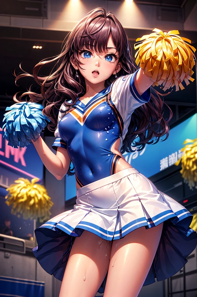 (solo), (1 skinny cheerleader rooting for viewer), (violently bouncing large breasts:1.2), cleavage, (dancing violently:1.2), shaking chest, open legs, lifting own leg up, BREAK, (short cheer uniform), sleeveless, bared stomach, flapping too short skirt. show off thigh gap, long skinny legs, bared legs, nsfw, orgasm, heavy breathing, pussy juice,
กระโปรง เปิด มองเห็น กางเกงใน, กางเกงในสีขาว, camel toe, เปิดกระโปรง โชว์กางเกงใน, ชุดรัดรูป,