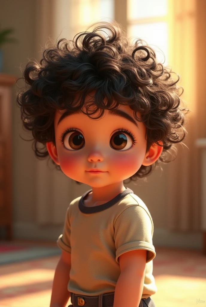 , 6 years, Curly black hair, Farias' Pose