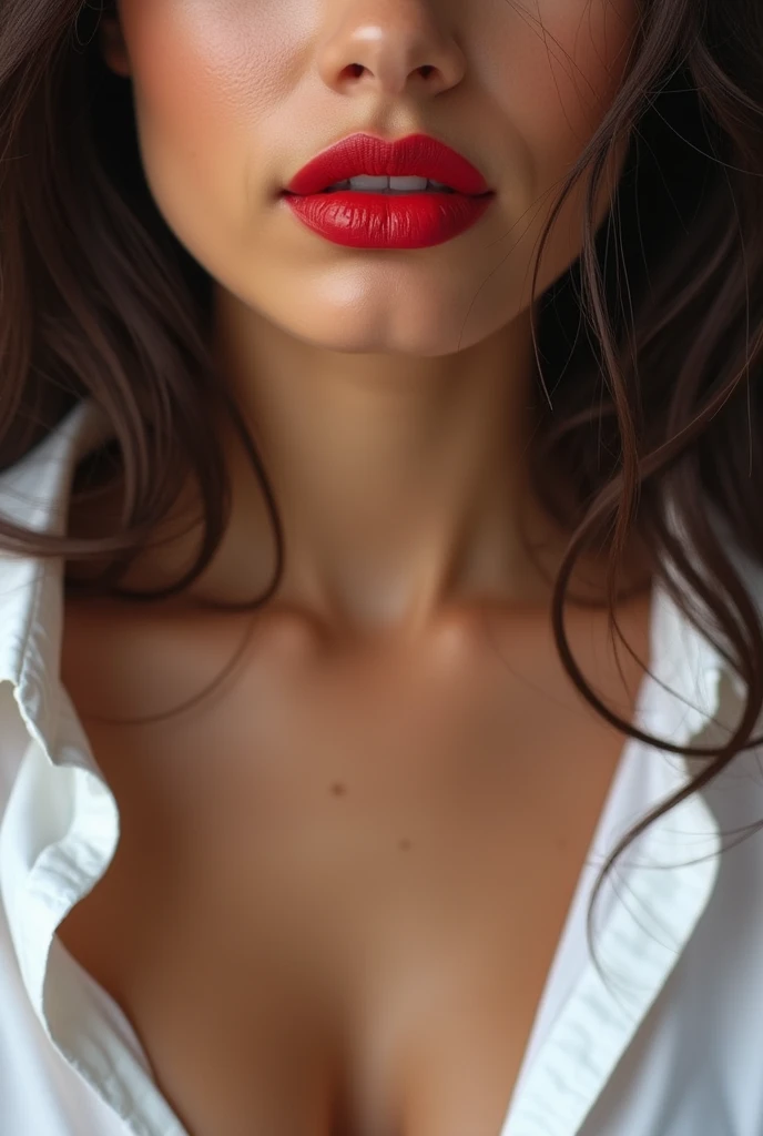 Navel piercing close up girls red lipstick Asian beauty sucking penis
