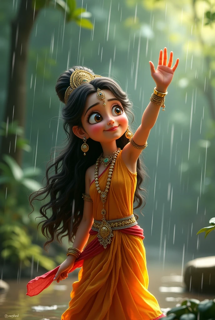Change background keep original face well lighting temple artificial lighting smiling 4k ultra rrsulation
