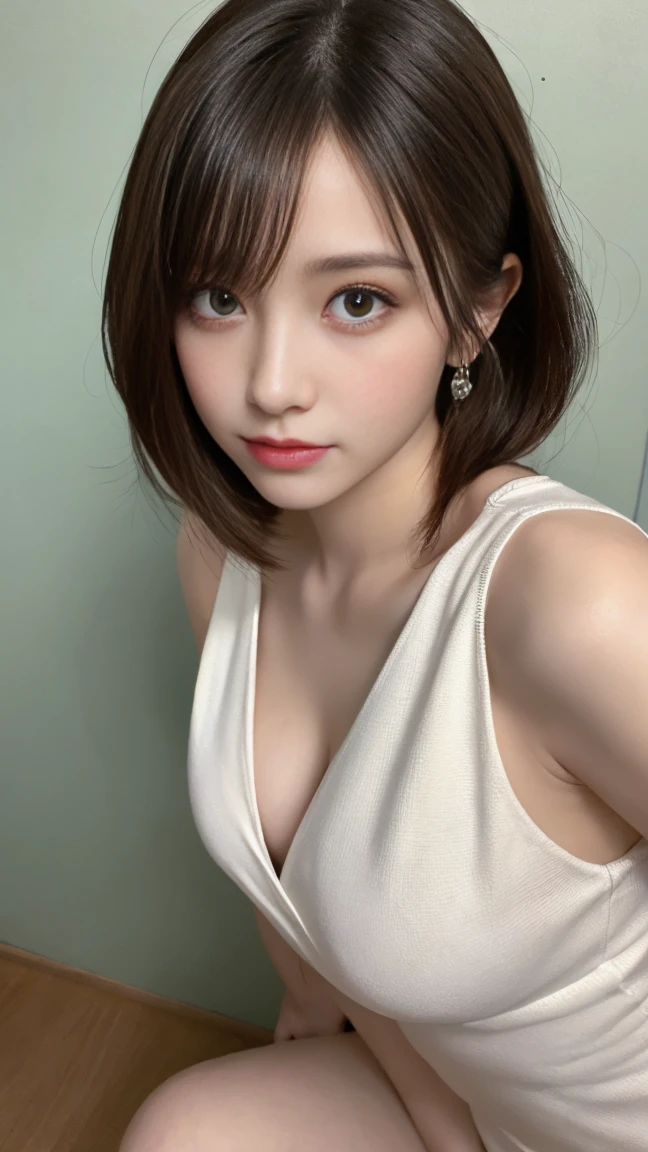 masutepiece, Best Quality, Illustration, Ultra-detailed, finely detail, hight resolution, 8K Wallpaper, Perfect dynamic composition, Beautiful detailed eyes ,Tight Dress、Sexy face，beauty legs，Perfect beautiful hands，Raw real photos、beautiful realistic face