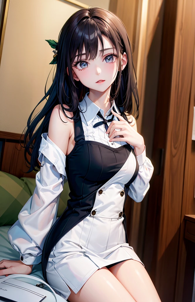 「Please create a vertical image of a gravure idol.。Please reflect the following characteristics:。」

1. **Baby Face**: Very young for his age々Successfully、Cute Face。It has big eyes and a round face.。
2. **Petite figure**: She is about 154cm tall.、 figureでありながら、Baby FaceとFカップのバランスが特徴的な体型を持っており、The catch phrase is「Legal  Big Tits」It has been with。
Her measurements are B82, W52, H83.。
3. **Black Hair**: トレードマークのBlack Hairは、In a loosely curled style。
4. **fashion**: Casual and cute。
In an idol-like uniform-style outfit、Sexy frilly outfit。
Nipples are visible through the。
5. **smile**: 非常に魅力的で淫靡なsmile。
6. **Pause**: 躍動的でセクシーなPause。