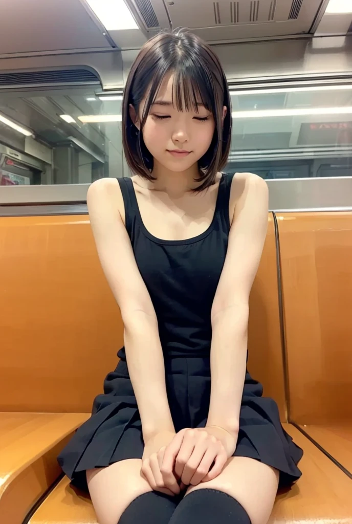 NSFW、Super detailed、High resolution、transcendental beauty expensiveest quality、masterpiece、navy knee socks、Majimix Real、(RAW photo:1.2)、(Photoreal:1.4)、Beauty in the beautiful details、and delicate expression、In a private toilet at a Japanese expensive school、blonde、ribbon in hair、Short ponytail hair、((you can see me))(squat)、earrings、eyelash、sparkling eyes、glossy lips、beautiful and detailed eyes、(Japanese 、expensive ))、very detailed expression、Highly detailed face movie lighting、14 year old girl、positive、((dynamic pose)))、(open stance))、(Skirt from bottom to top:1.5), pleated skirt、blazer、sexy upper eyes, (Spread your labia minora and show me what's inside.:1.5), (Accurately represents the shape of the female genitals:1.5), (Detailed depiction of the labia minora, vaginal opening, Detailed depiction of the clitoris:1.5), (legs wide open:1.5), (sit on the toilet:1.5)、