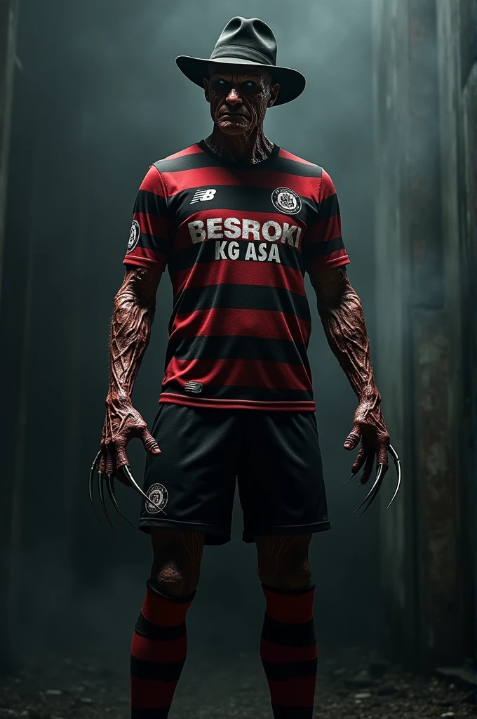 venom wearing flamengo shirt
red and black horizontal striped